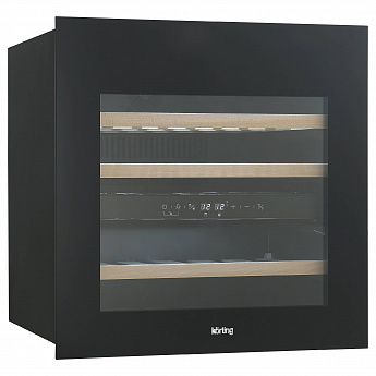 картинка Встраиваемый винный шкаф Korting KFW 604 DB GN черное стекло 